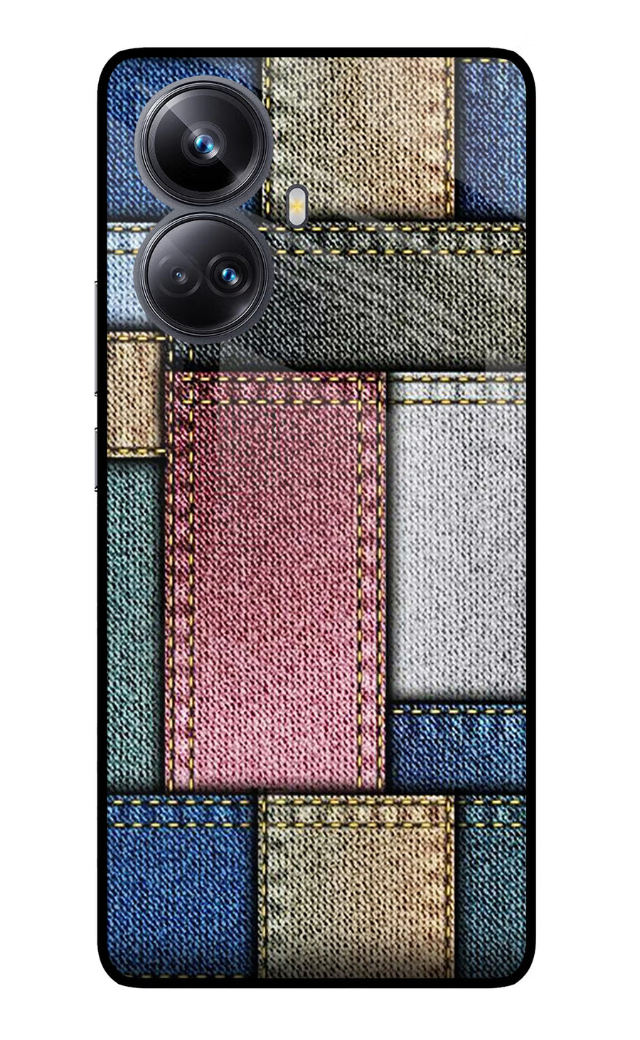 Multicolor Jeans Realme 10 Pro+ 5G Back Cover, Glass case