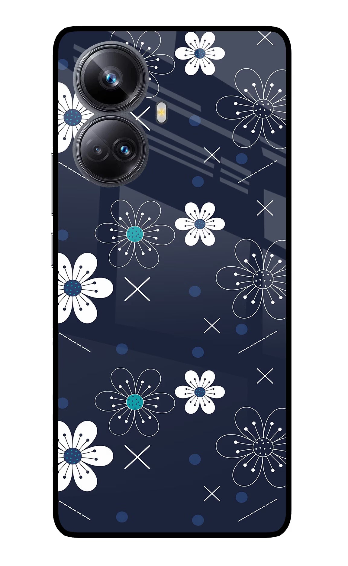 Flowers Realme 10 Pro+ 5G Glass Case Back Cover by Casekaro