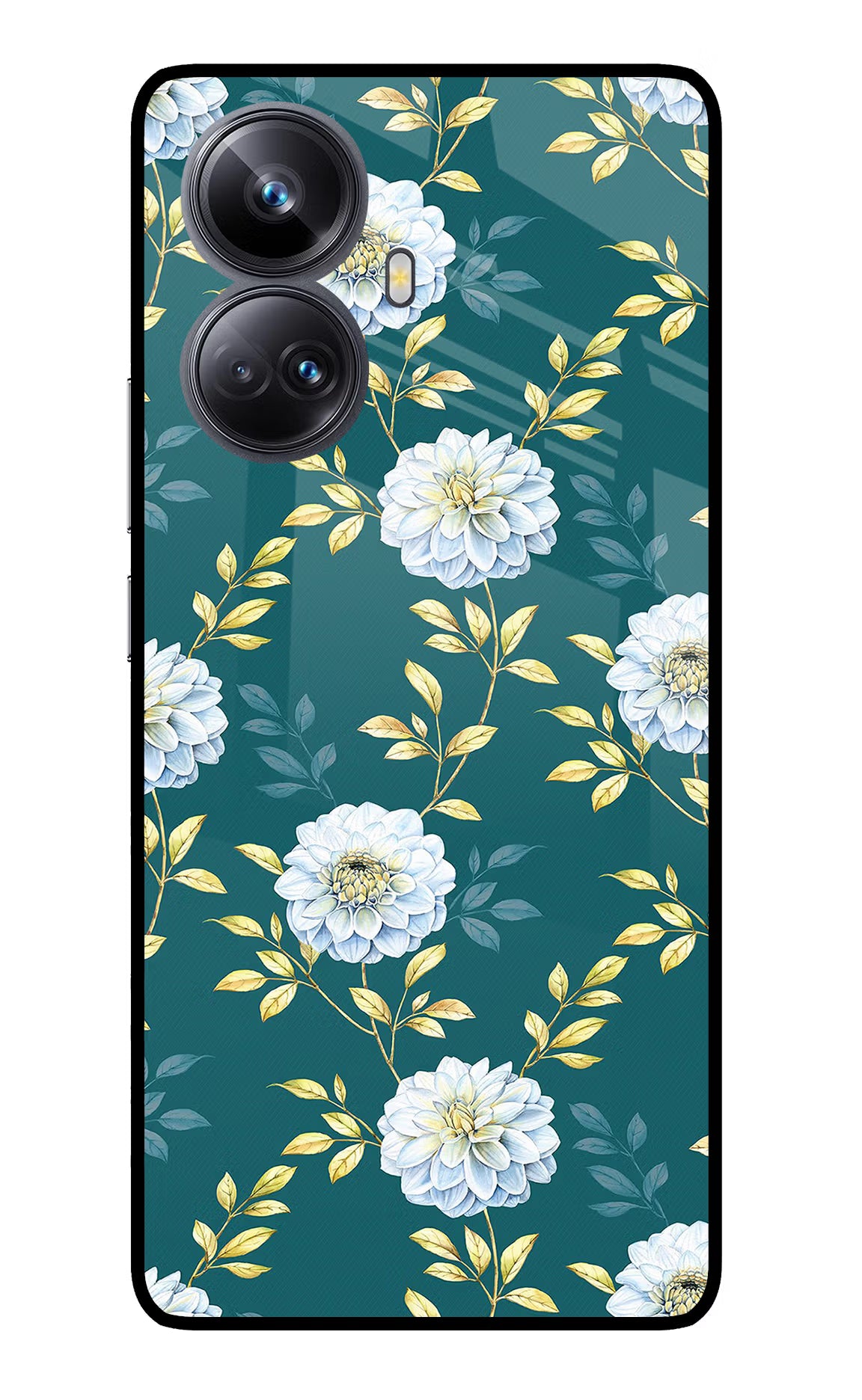Flowers Realme 10 Pro+ 5G Glass Case Back Cover by Casekaro