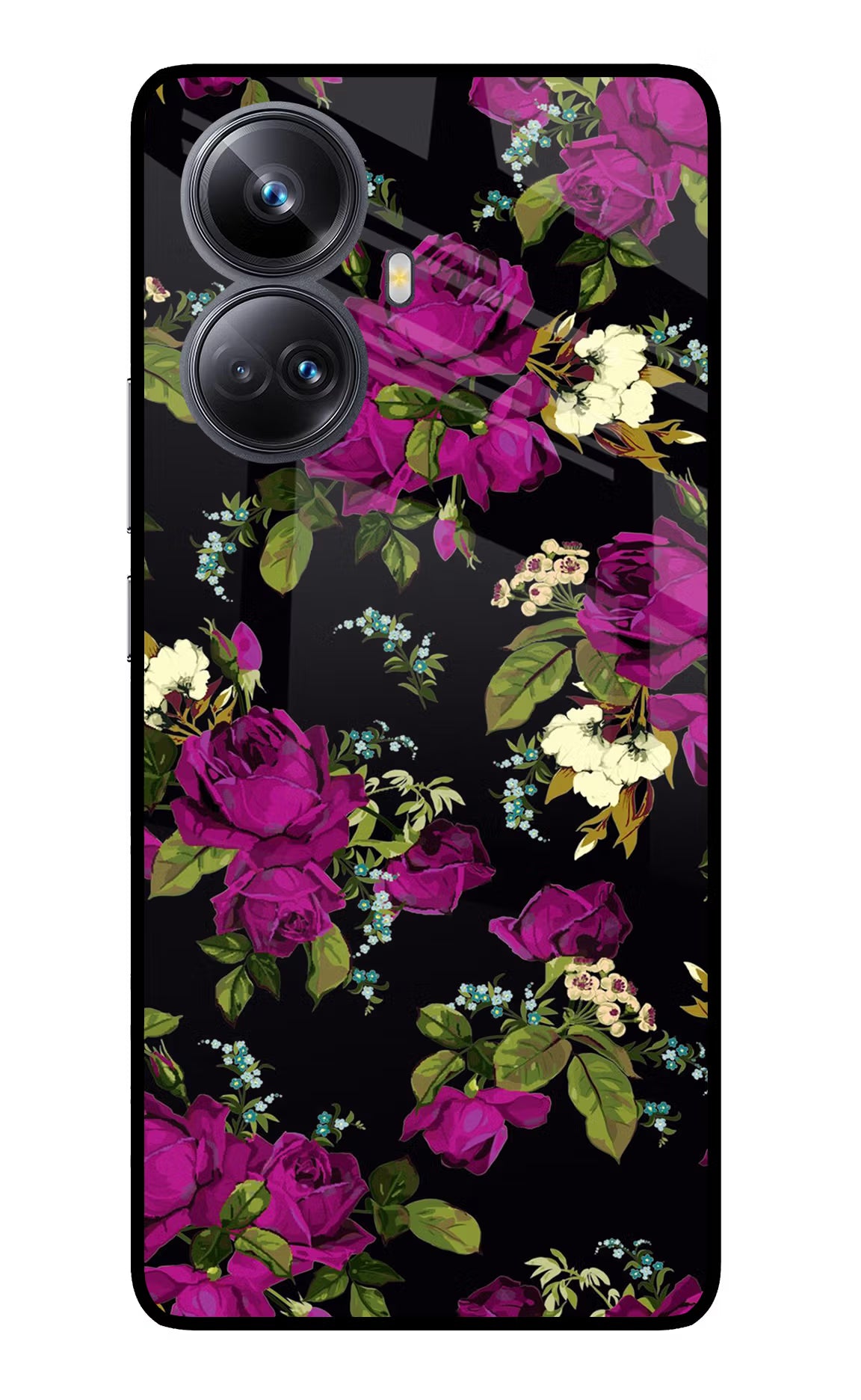 Flowers Realme 10 Pro+ 5G Glass Case Back Cover by Casekaro