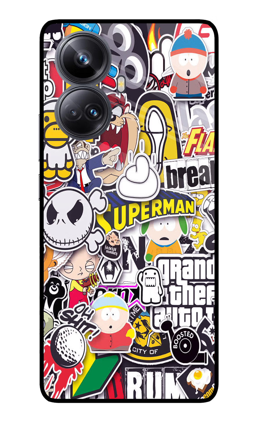 Sticker Bomb Realme 10 Pro+ 5G Back Cover, Glass case