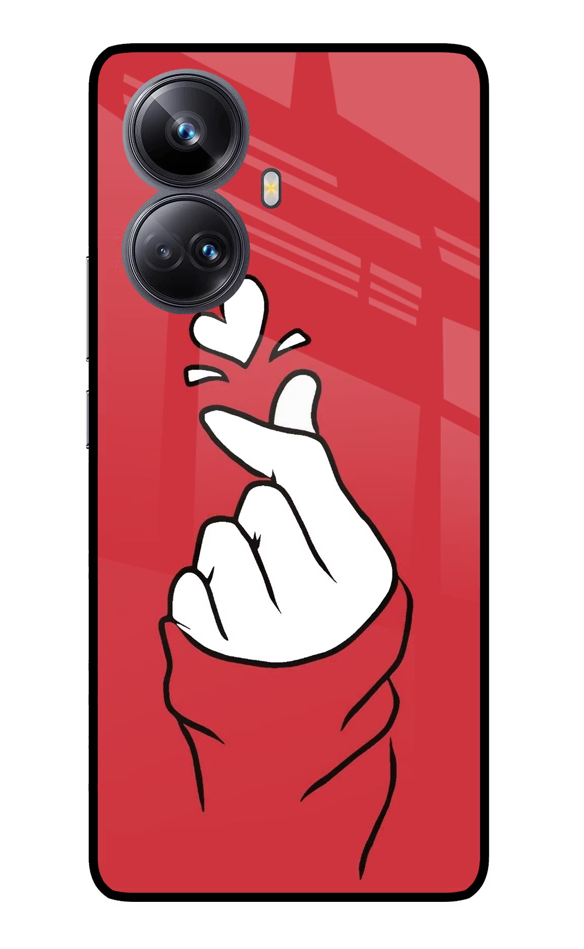 Korean Love Sign Realme 10 Pro+ 5G Glass Case Back Cover by Casekaro