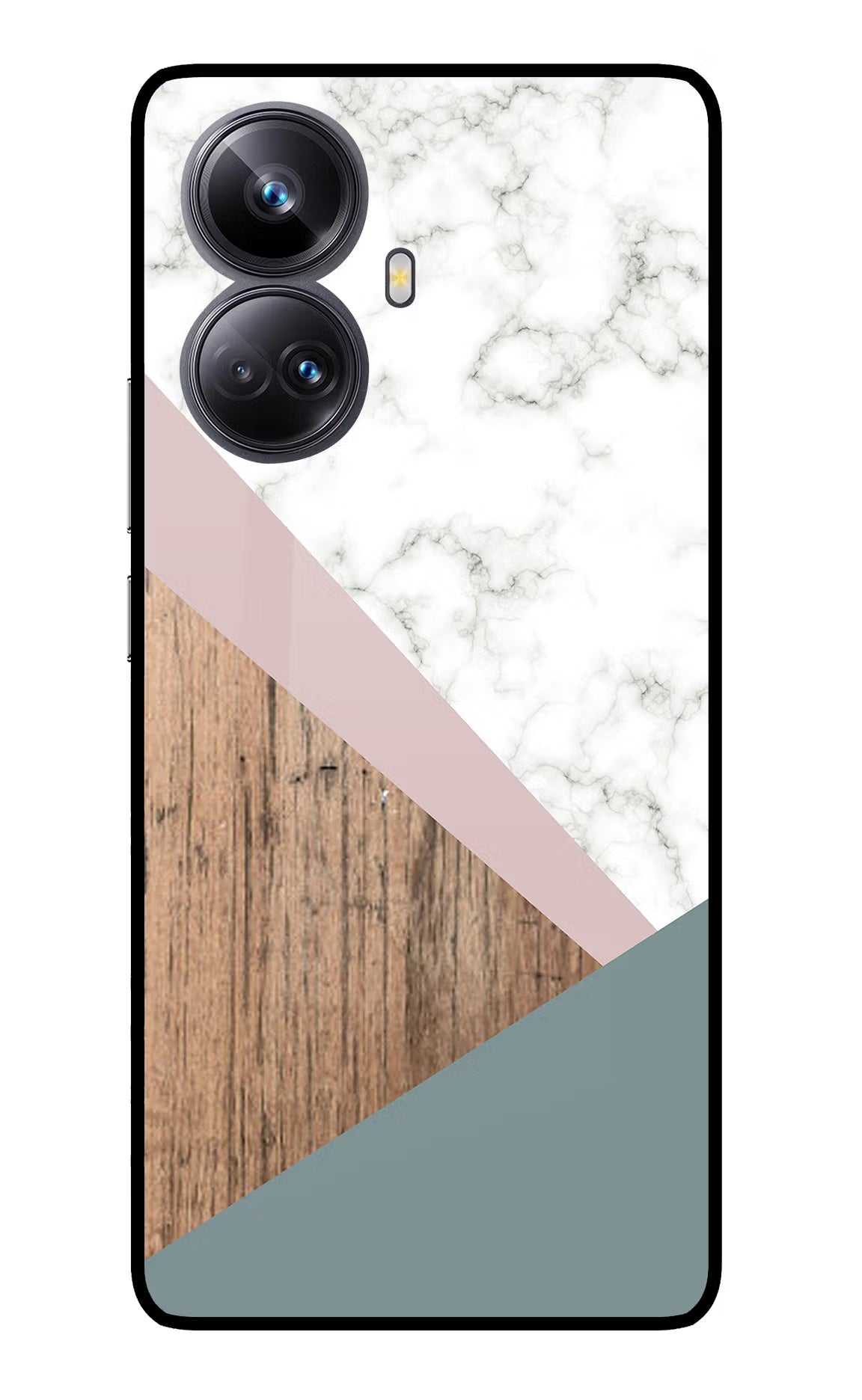 Marble wood Abstract Realme 10 Pro+ 5G Glass Case Back Cover by Casekaro