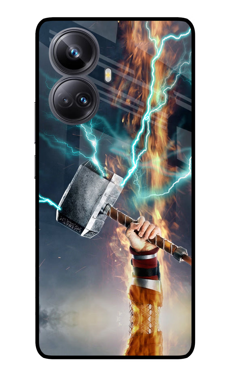 Thor Hammer Mjolnir Realme 10 Pro+ 5G Back Cover, Glass case
