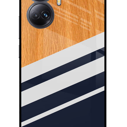Blue and white wooden Realme 10 Pro+ 5G Glass Case