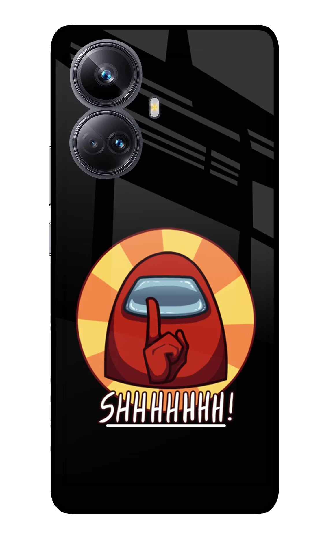 Among Us Shhh! Realme 10 Pro+ 5G Glass Case Back Cover by Casekaro