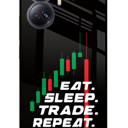 Eat Sleep Trade Repeat Realme 10 Pro+ 5G Glass Case