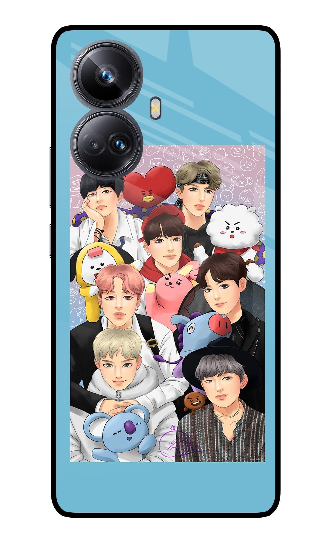 BTS with animals Realme 10 Pro+ 5G Glass Case