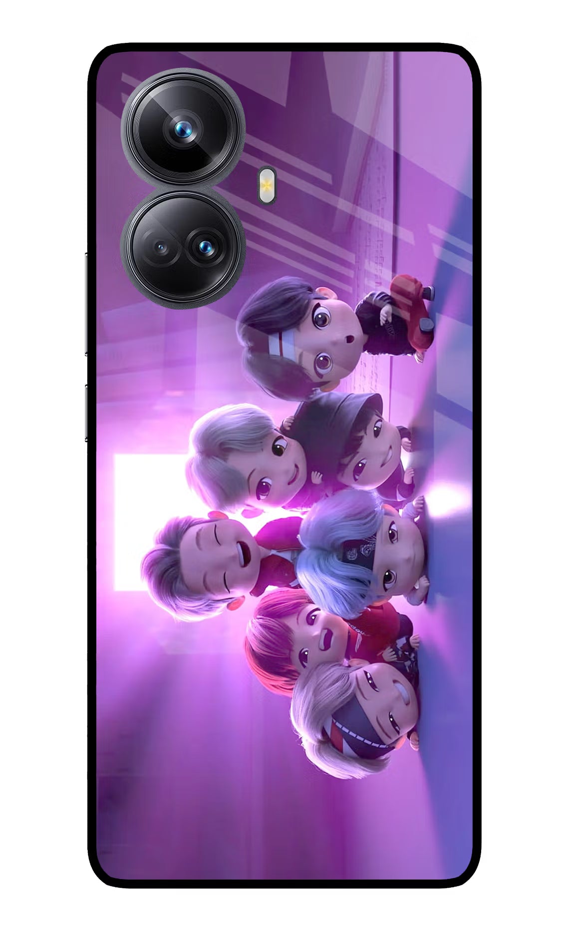 BTS Chibi Realme 10 Pro+ 5G Glass Case Back Cover by Casekaro