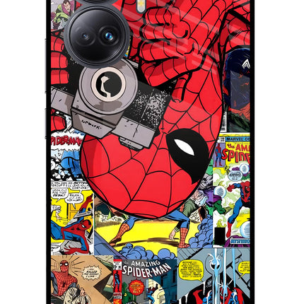 Spider Man Realme 10 Pro+ 5G Glass Case Back Cover by Casekaro