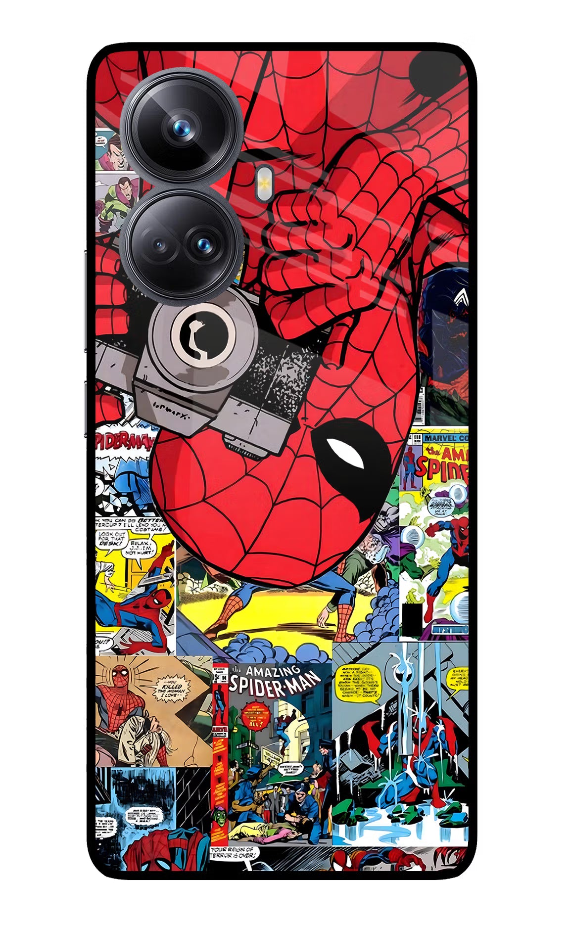 Spider Man Realme 10 Pro+ 5G Glass Case Back Cover by Casekaro
