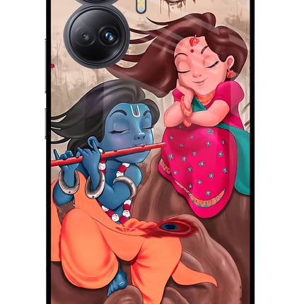 Radhe Krishna Realme 10 Pro+ 5G Glass Case Back Cover by Casekaro