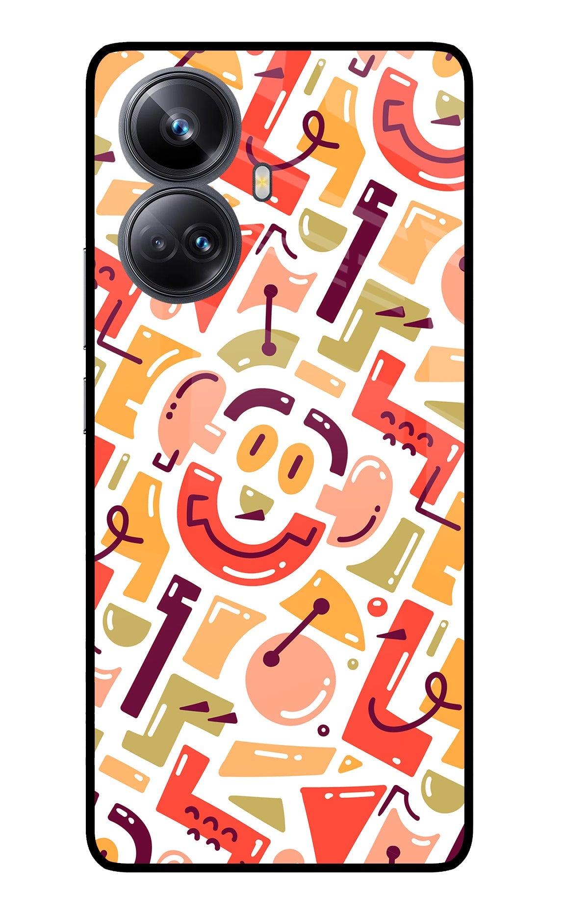 Doodle Pattern Realme 10 Pro+ 5G Glass Case