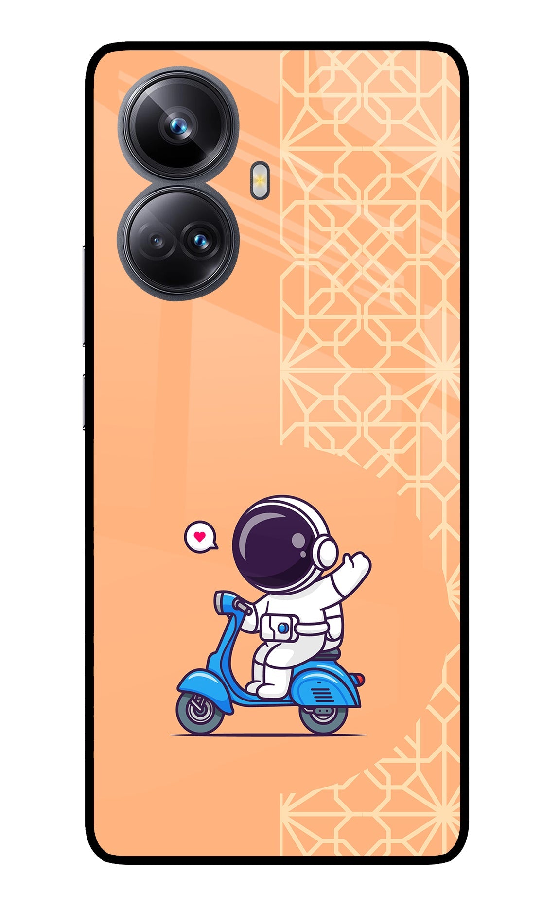 Cute Astronaut Riding Realme 10 Pro+ 5G Glass Case