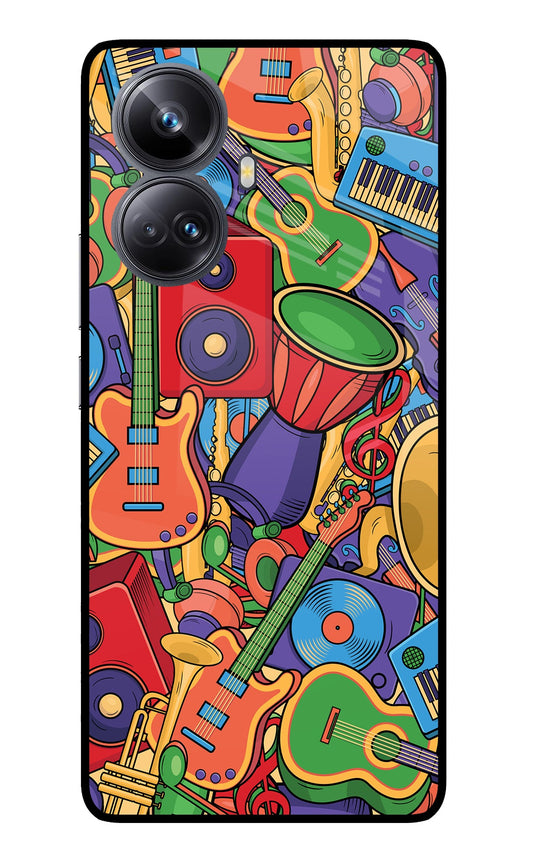 Music Instrument Doodle Realme 10 Pro+ 5G Glass Case