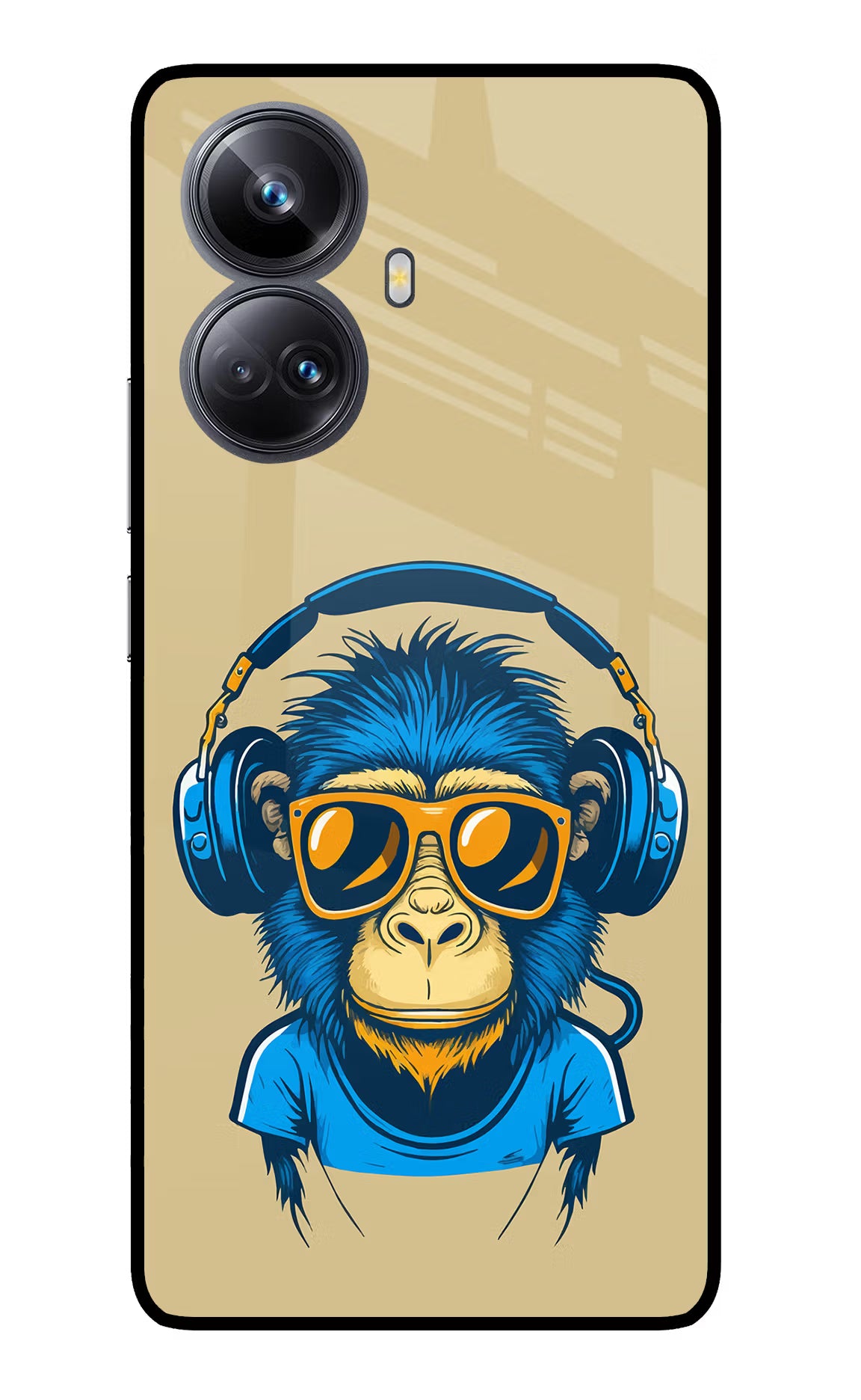 Monkey Headphone Realme 10 Pro+ 5G Glass Case Back Cover by Casekaro