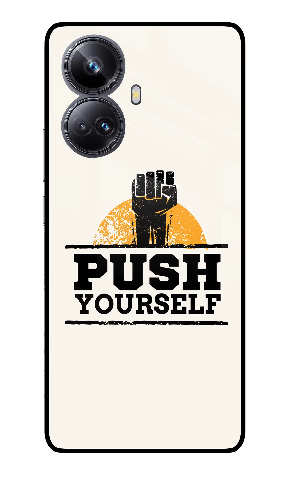 Push Yourself Realme 10 Pro+ 5G Glass Case Back Cover by Casekaro