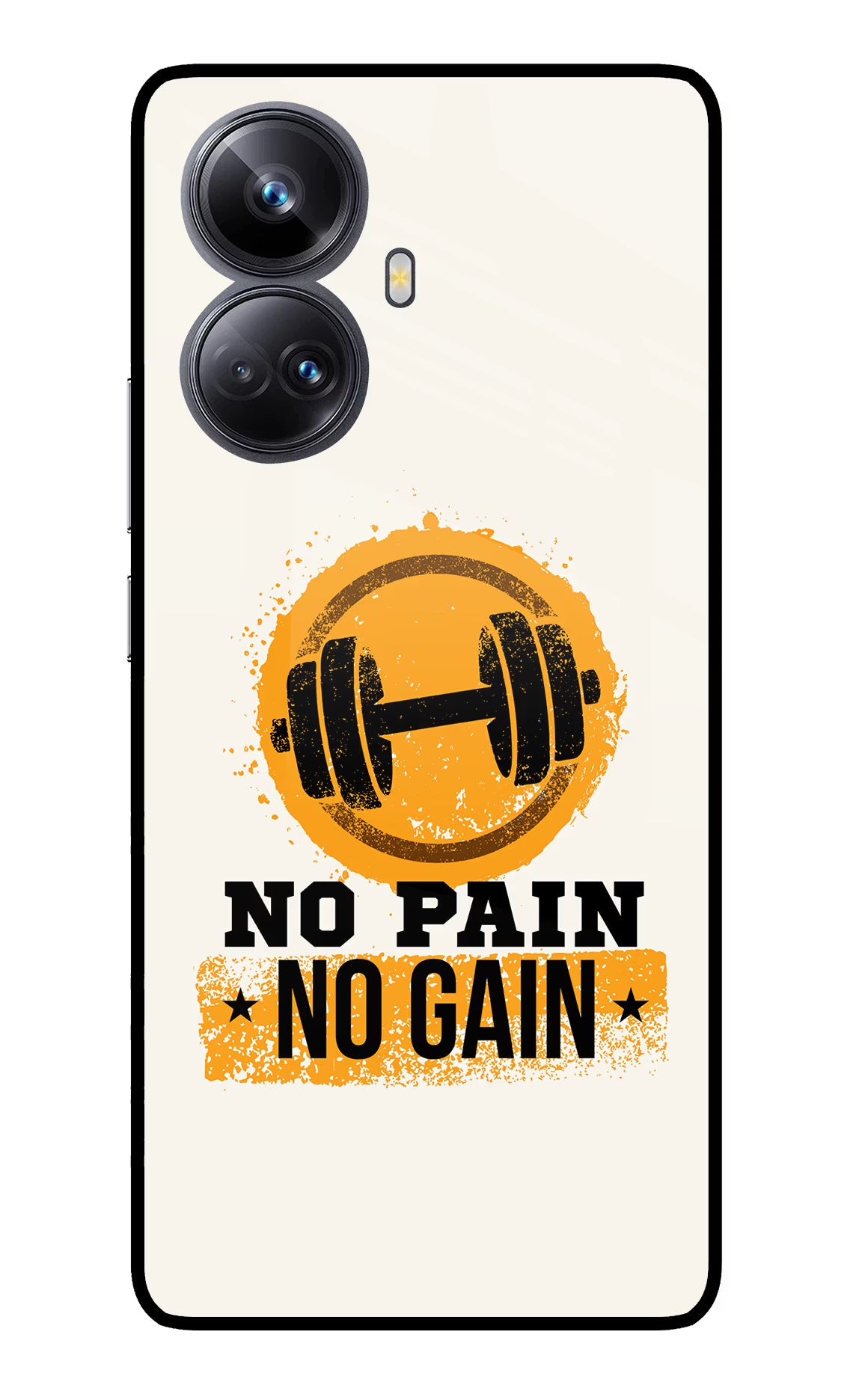 No Pain No Gain Realme 10 Pro+ 5G Glass Case Back Cover by Casekaro