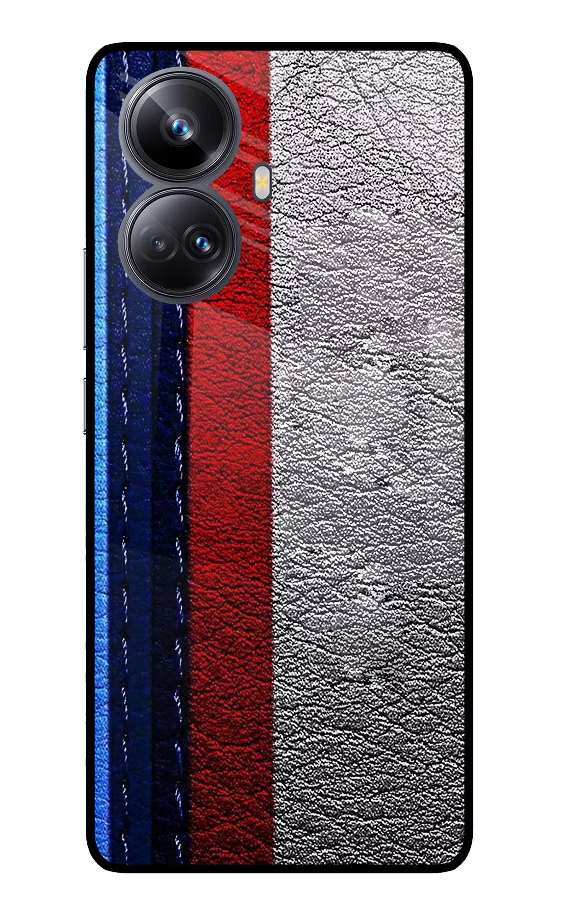 BMW Stripes Realme 10 Pro+ 5G Glass Case Back Cover by Casekaro