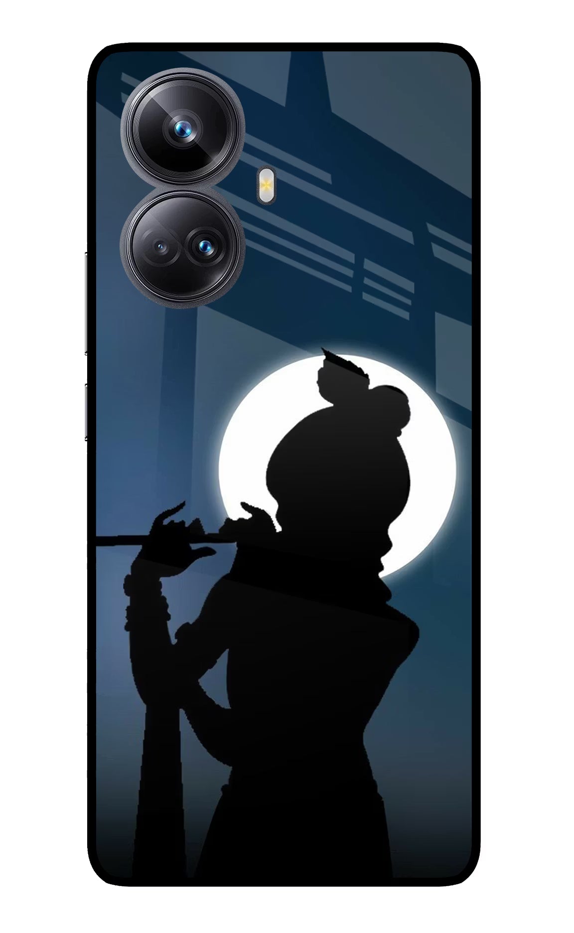Shri Krishna Silhouette Realme 10 Pro+ 5G Glass Case Back Cover by Casekaro