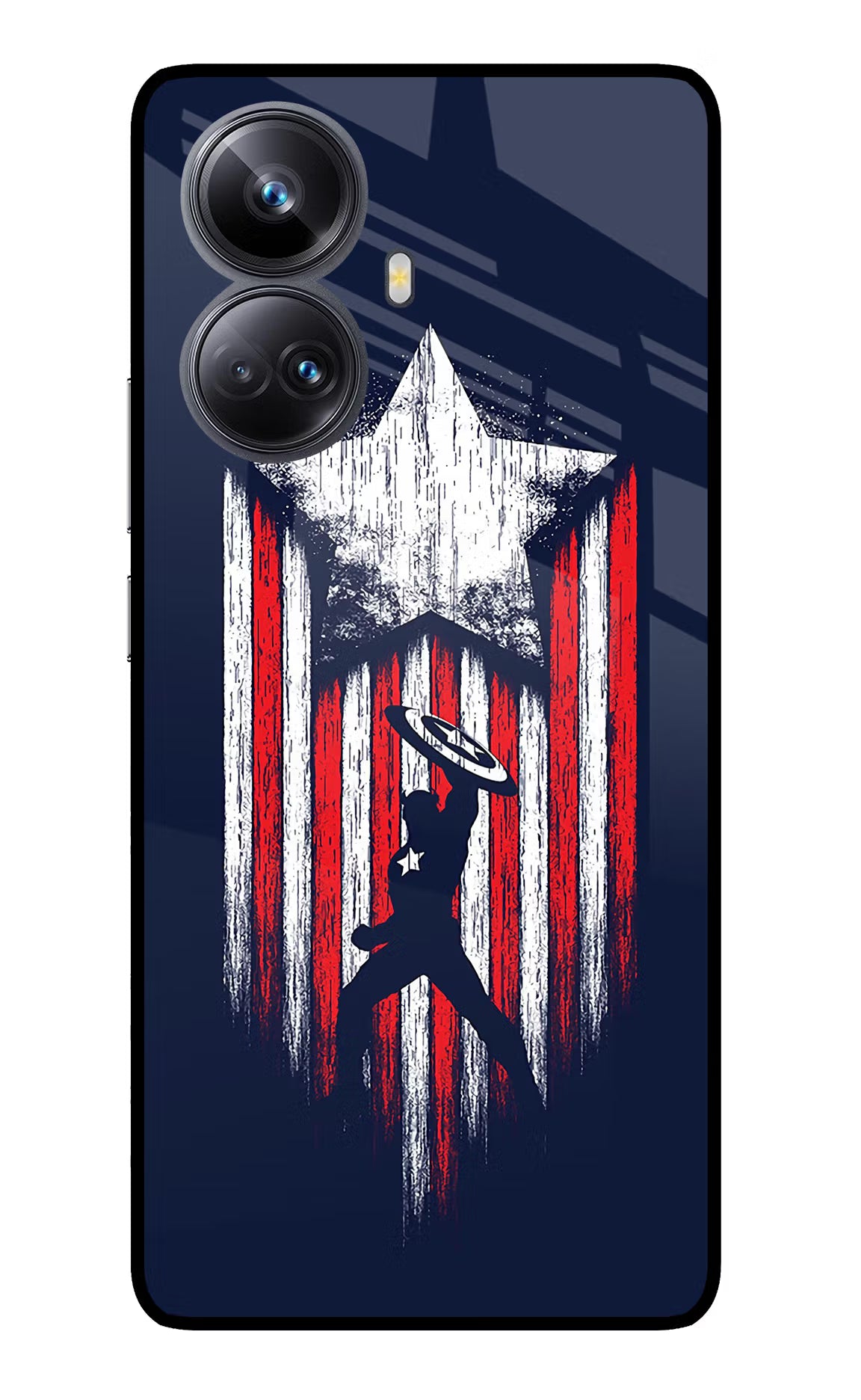 Captain America Marvel Art Realme 10 Pro+ 5G Glass Case Back Cover by Casekaro