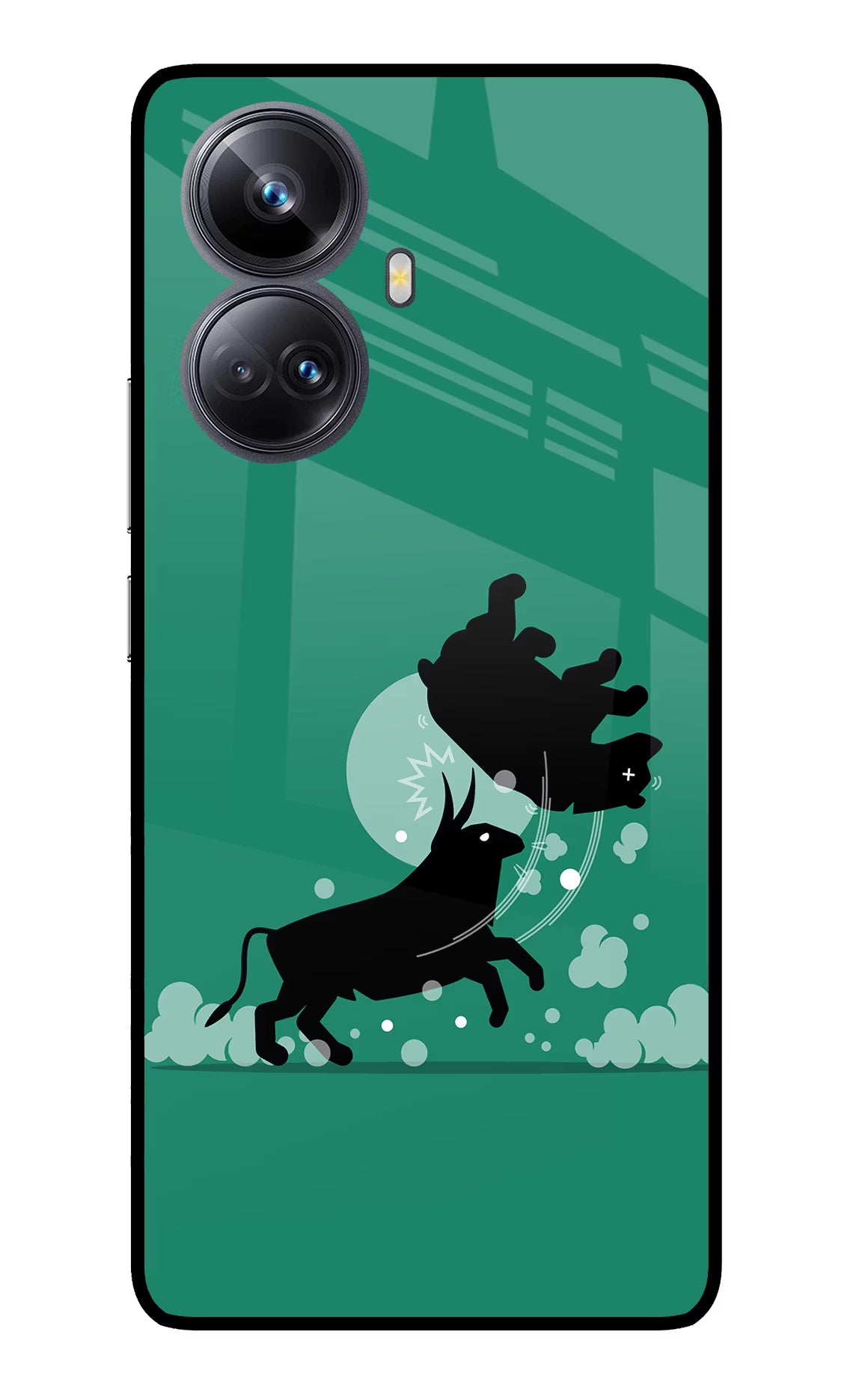 Bull Conqueror Realme 10 Pro+ 5G Glass Case Back Cover by Casekaro