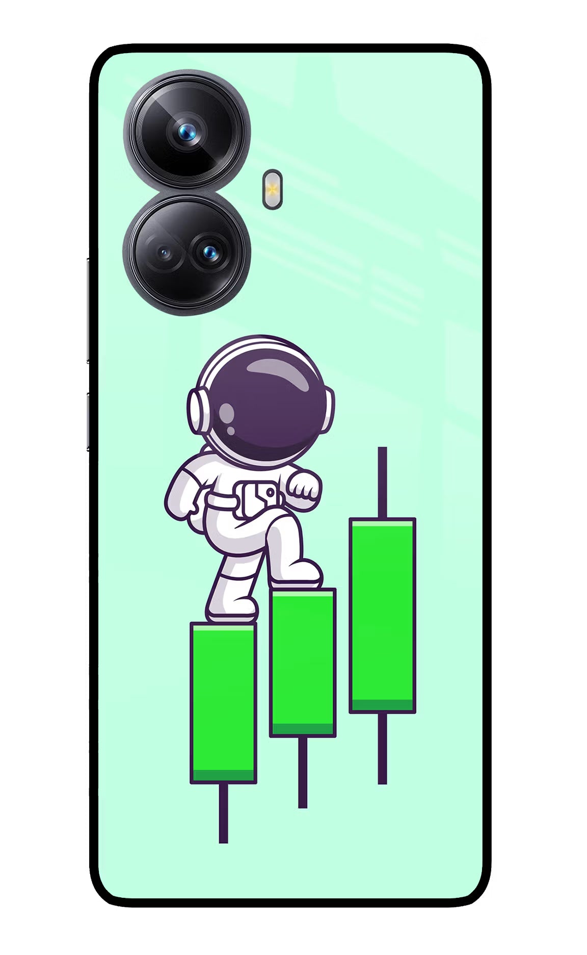 Astronaut Trader Realme 10 Pro+ 5G Glass Case Back Cover by Casekaro