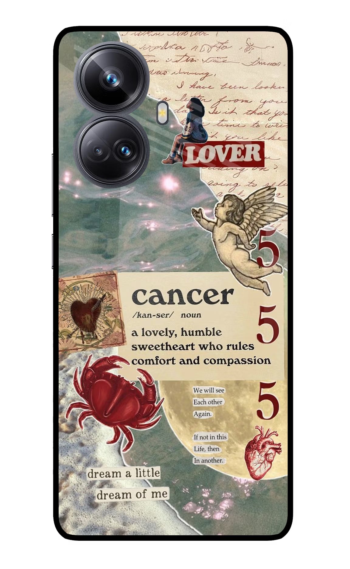 Cancer Zodiac Realme 10 Pro+ 5G Glass Case Back Cover by Casekaro
