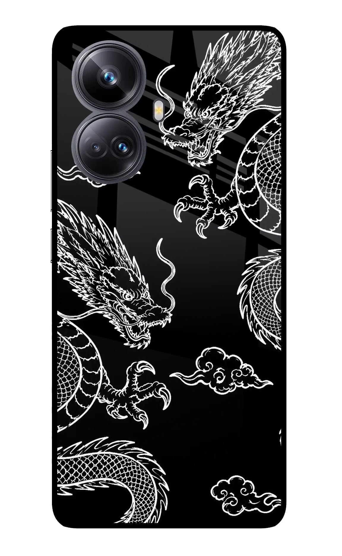 Twin Dragons Realme 10 Pro+ 5G Glass Case Back Cover by Casekaro