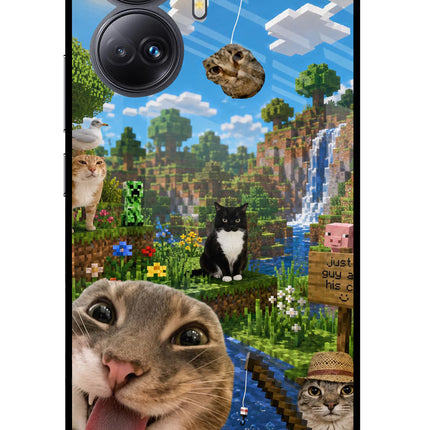 Minecraft Cat Chaos Realme 10 Pro+ 5G Glass Case