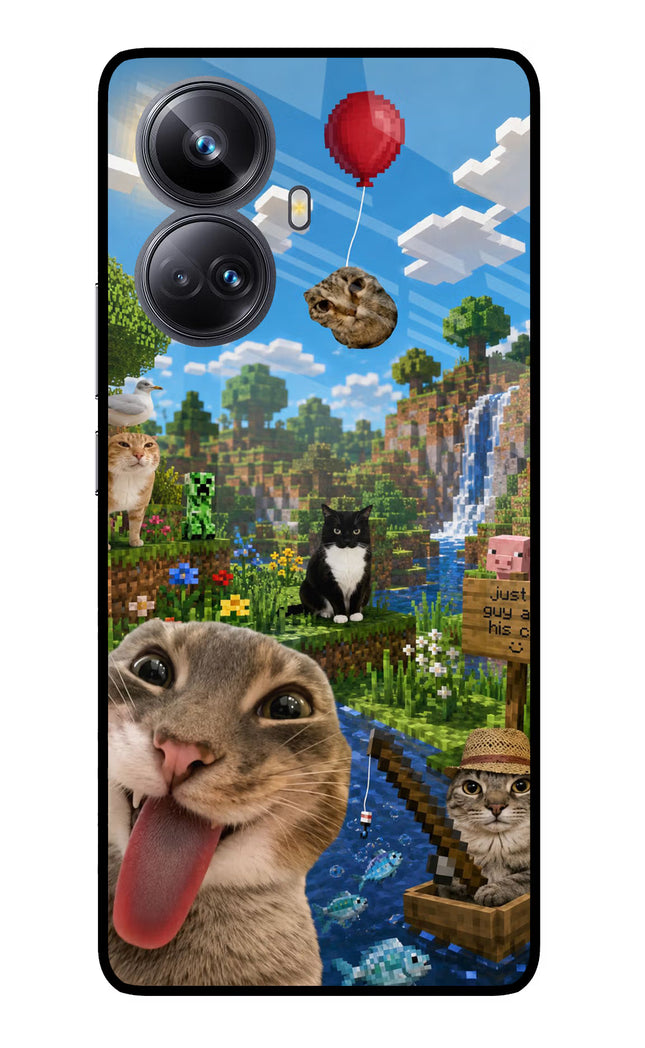 Minecraft Cat Chaos Realme 10 Pro+ 5G Glass Case