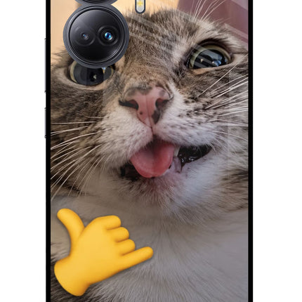 Silly Cat Call Realme 10 Pro+ 5G Glass Case