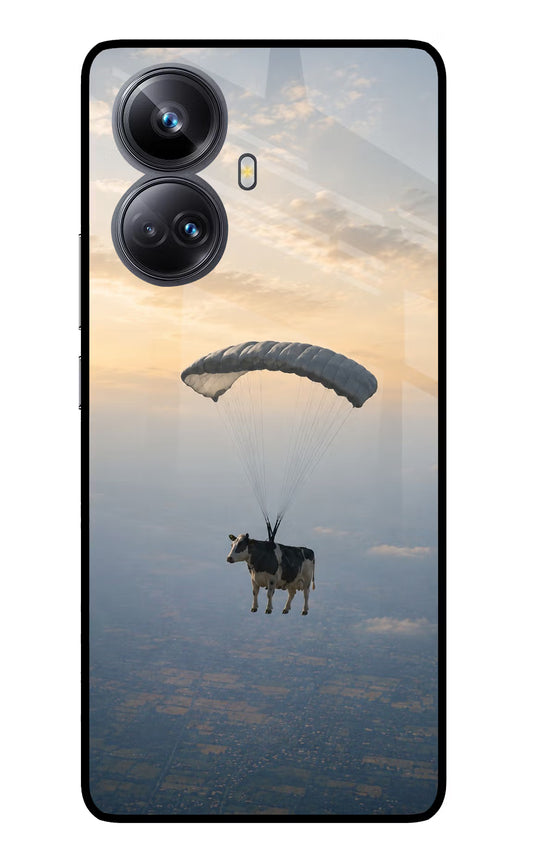 Skydiving Cow Realme 10 Pro+ 5G Glass Case