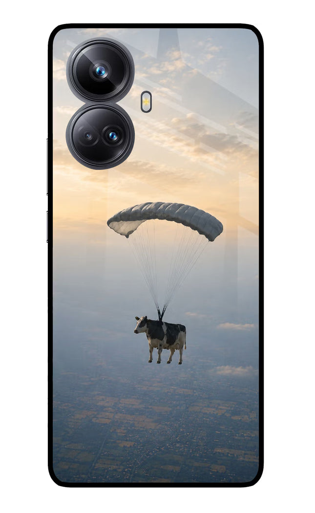 Skydiving Cow Realme 10 Pro+ 5G Glass Case