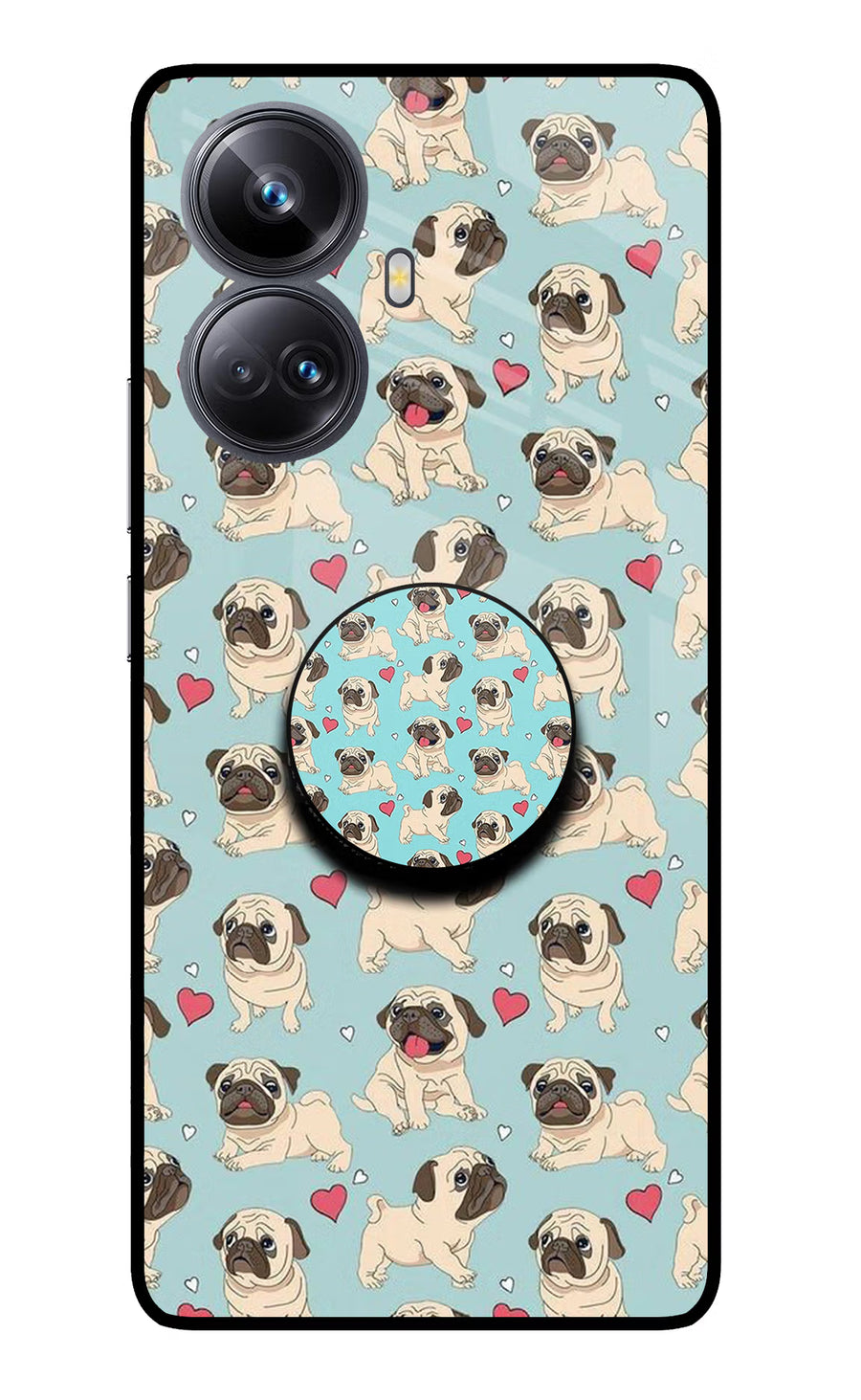 Pug Dog Realme 10 Pro+ 5G Pop Case, Glass case