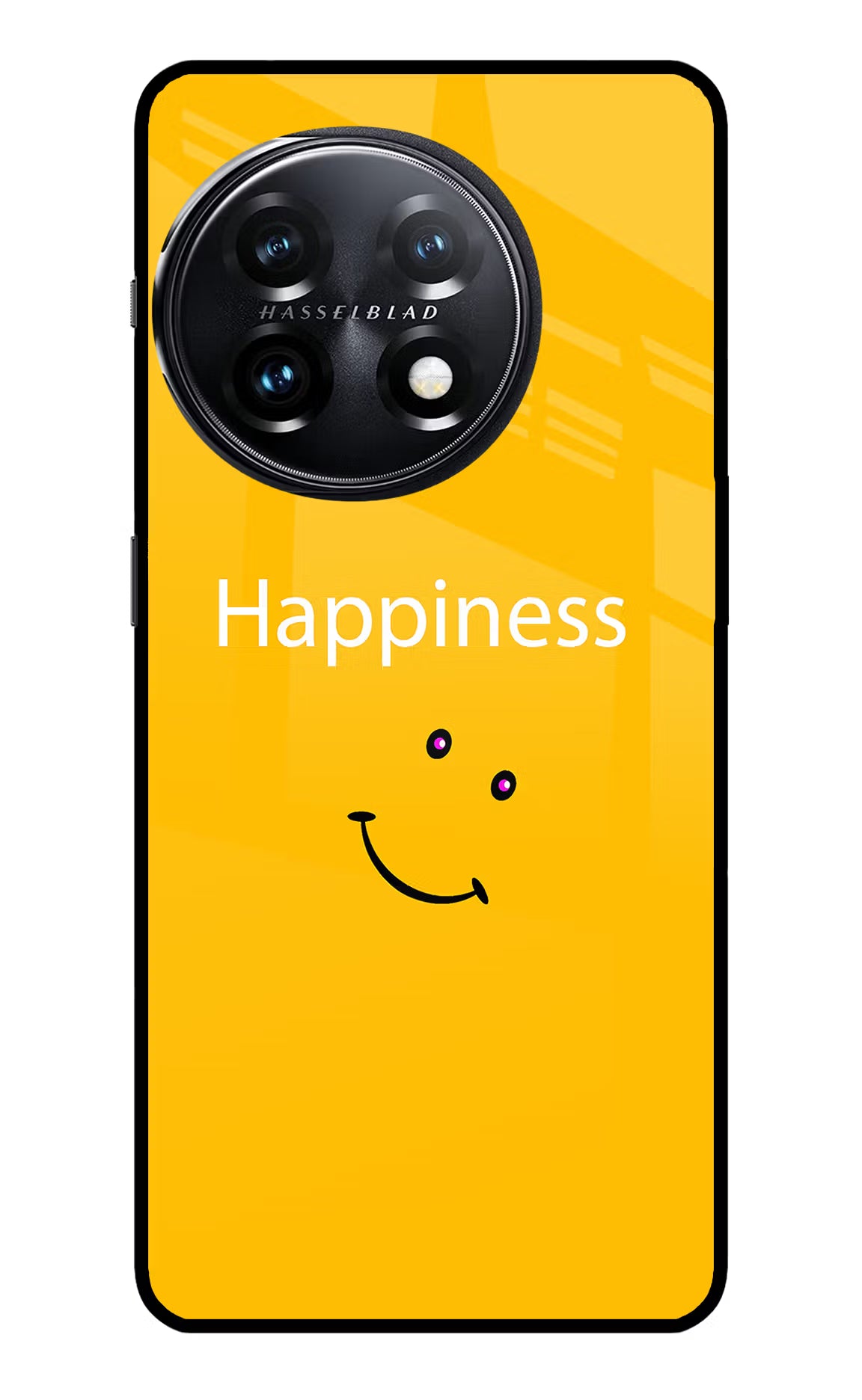 Happiness With Smiley OnePlus 11 5G Glass Case Back Cover by Casekaro