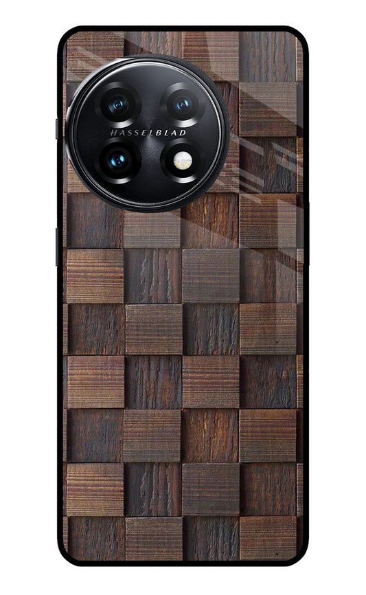 Wooden Cube Design OnePlus 11 5G Glass Case