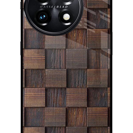 Wooden Cube Design OnePlus 11 5G Glass Case