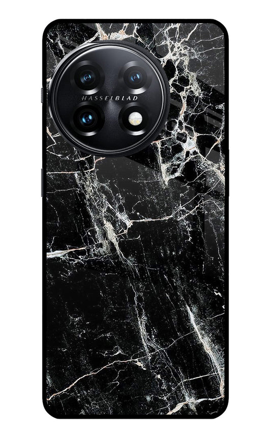 Black Marble Texture OnePlus 11 5G Glass Case