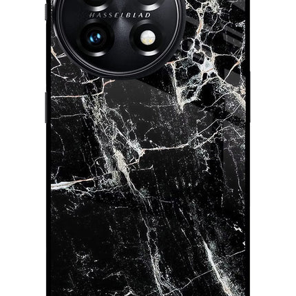 Black Marble Texture OnePlus 11 5G Glass Case