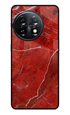 Red Marble Design OnePlus 11 5G Glass Case
