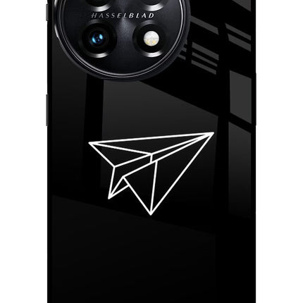 Paper Plane White OnePlus 11 5G Glass Case