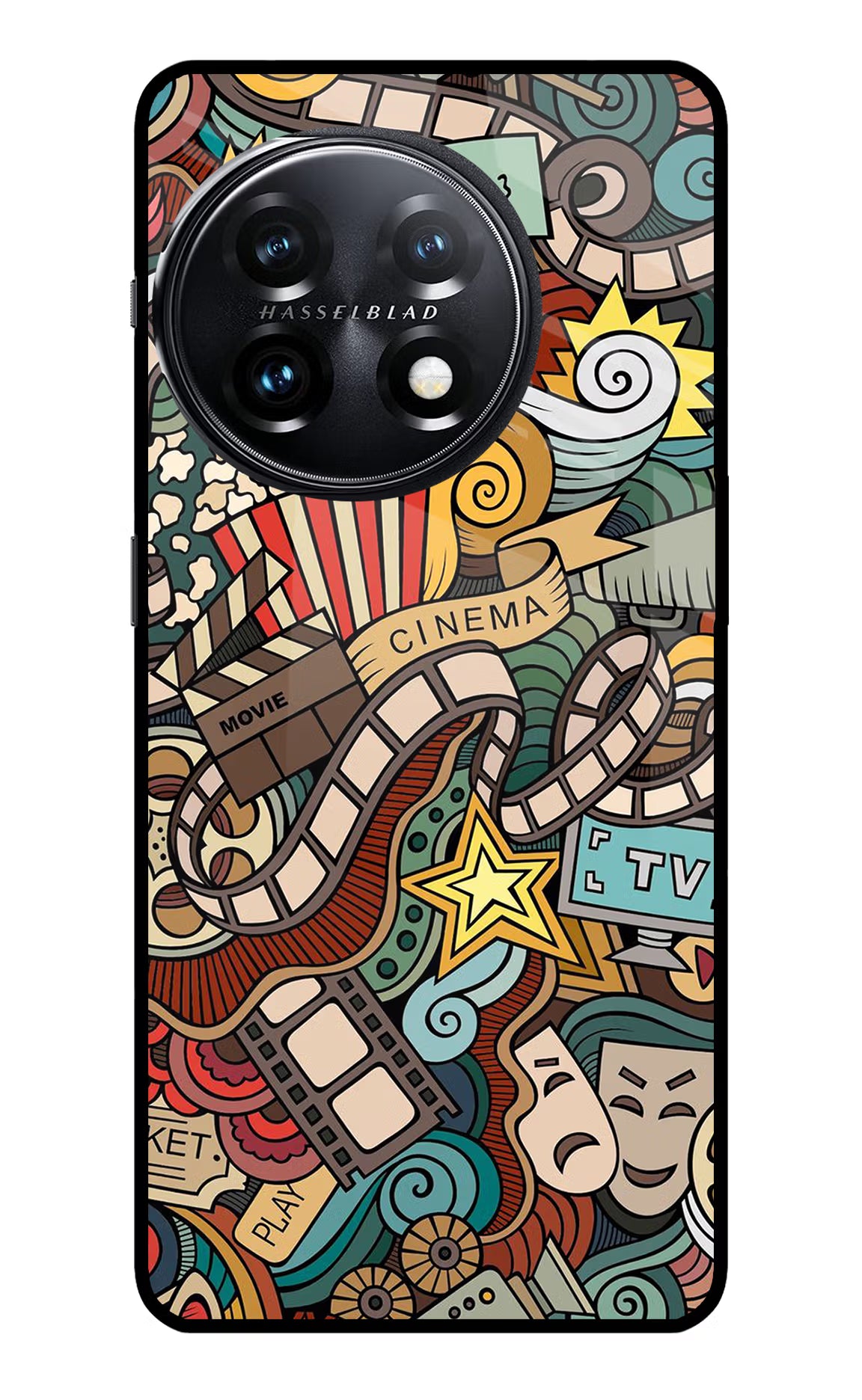 Cinema Abstract OnePlus 11 5G Glass Case Back Cover by Casekaro