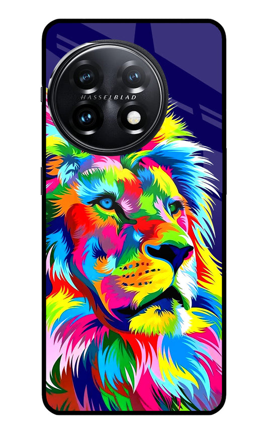 Vector Art Lion OnePlus 11 5G Glass Case