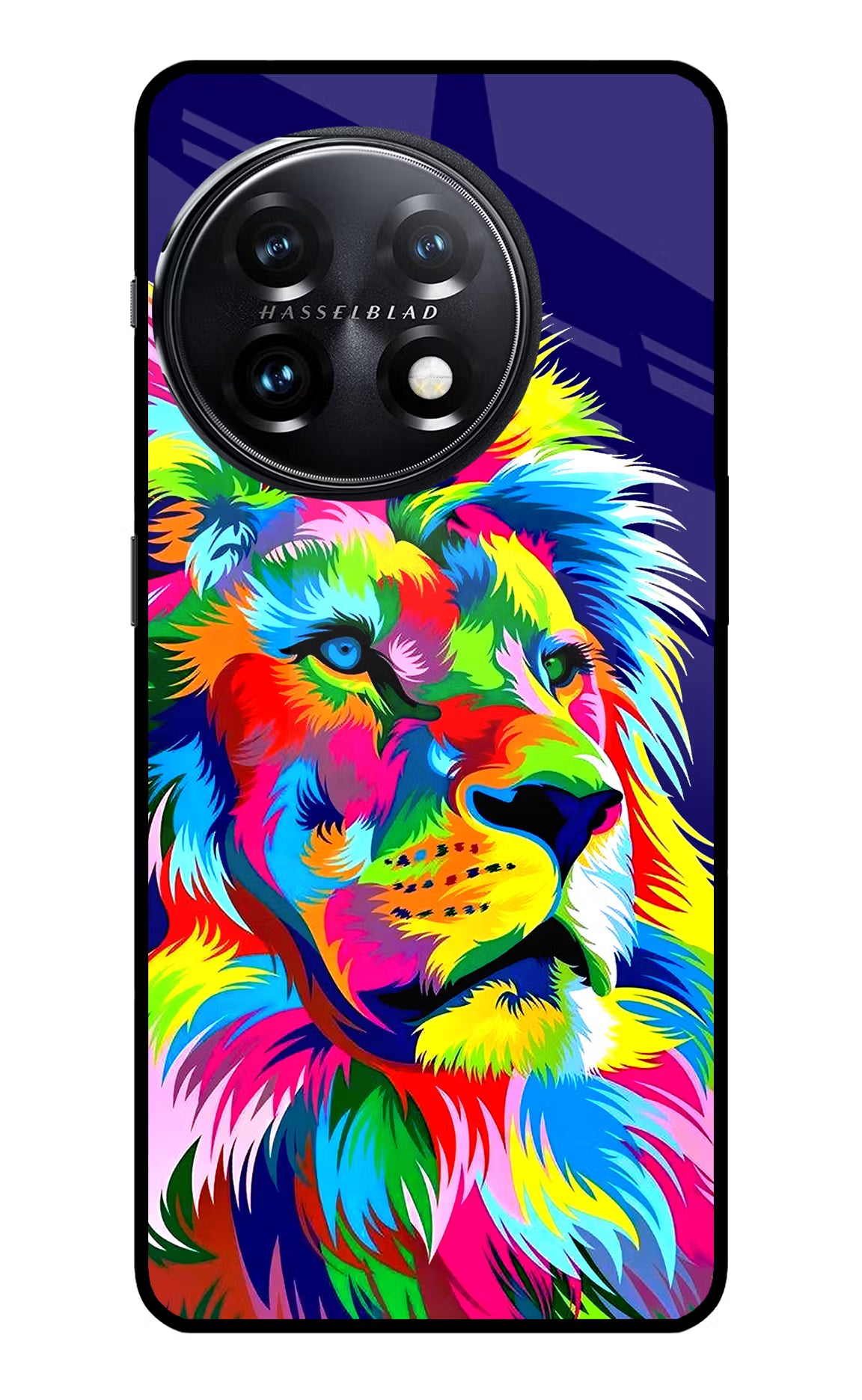 Vector Art Lion OnePlus 11 5G Glass Case Back Cover by Casekaro