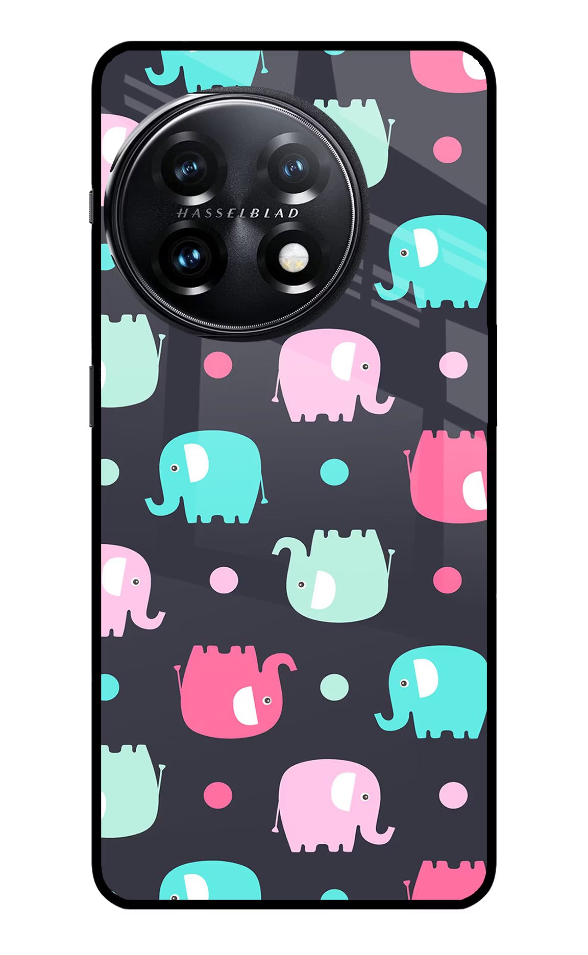 Elephants OnePlus 11 5G Glass Case Back Cover by Casekaro