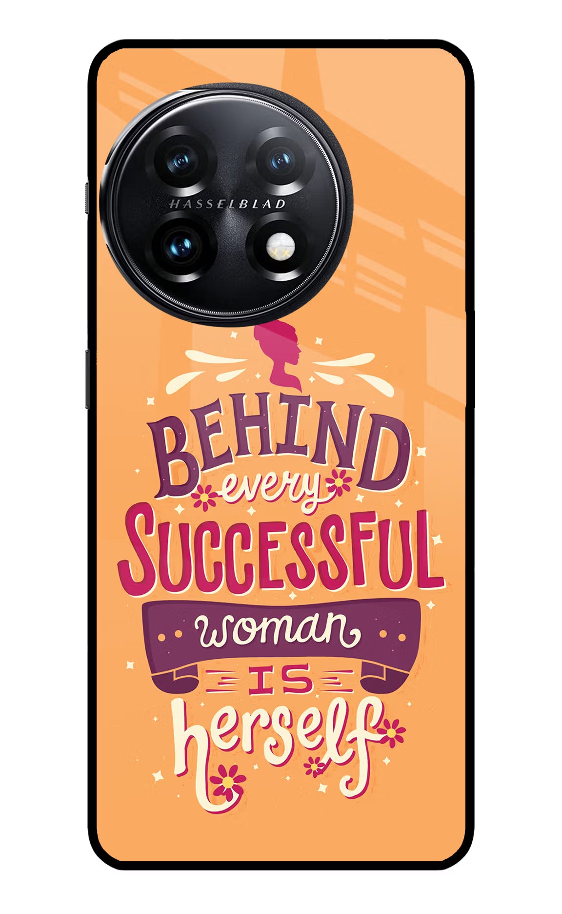 Behind Every Successful Woman There Is Herself OnePlus 11 5G Glass Case Back Cover by Casekaro