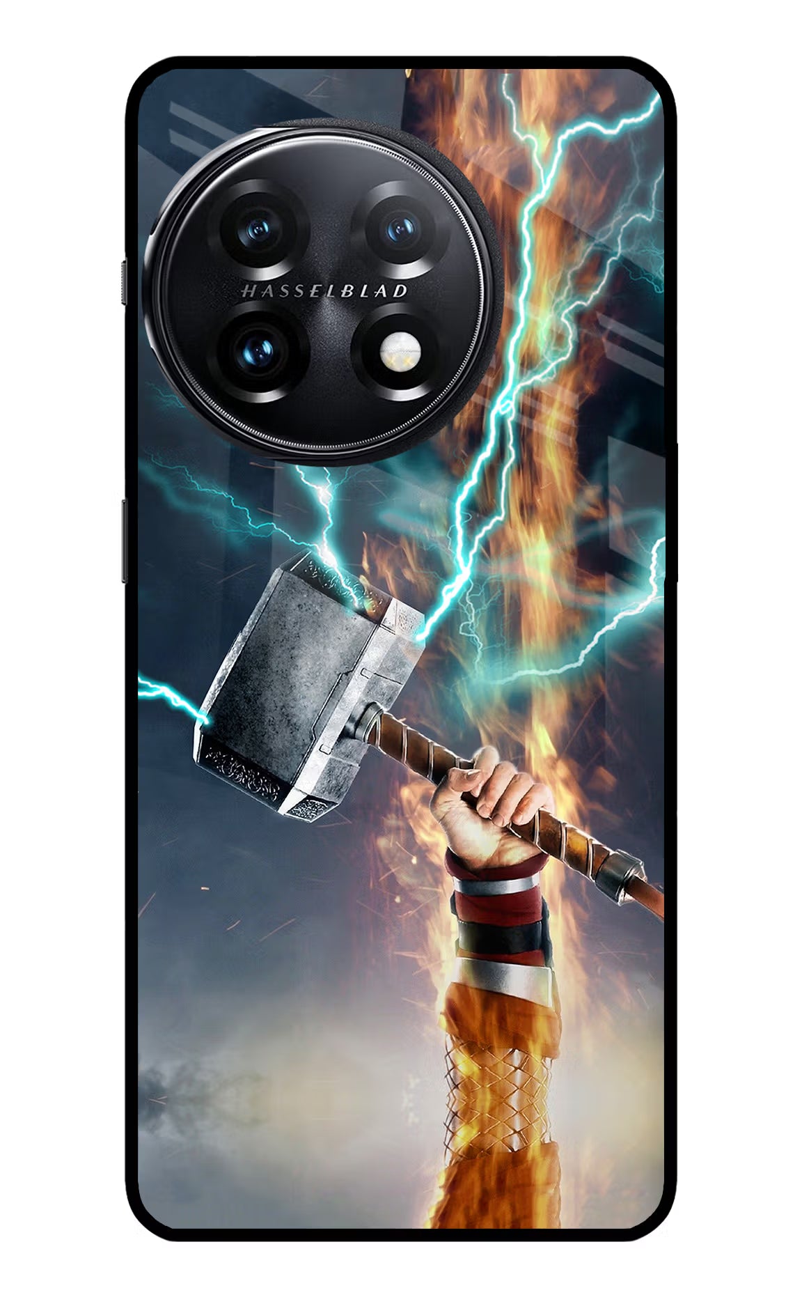 Thor Hammer Mjolnir OnePlus 11 5G Glass Case Back Cover by Casekaro