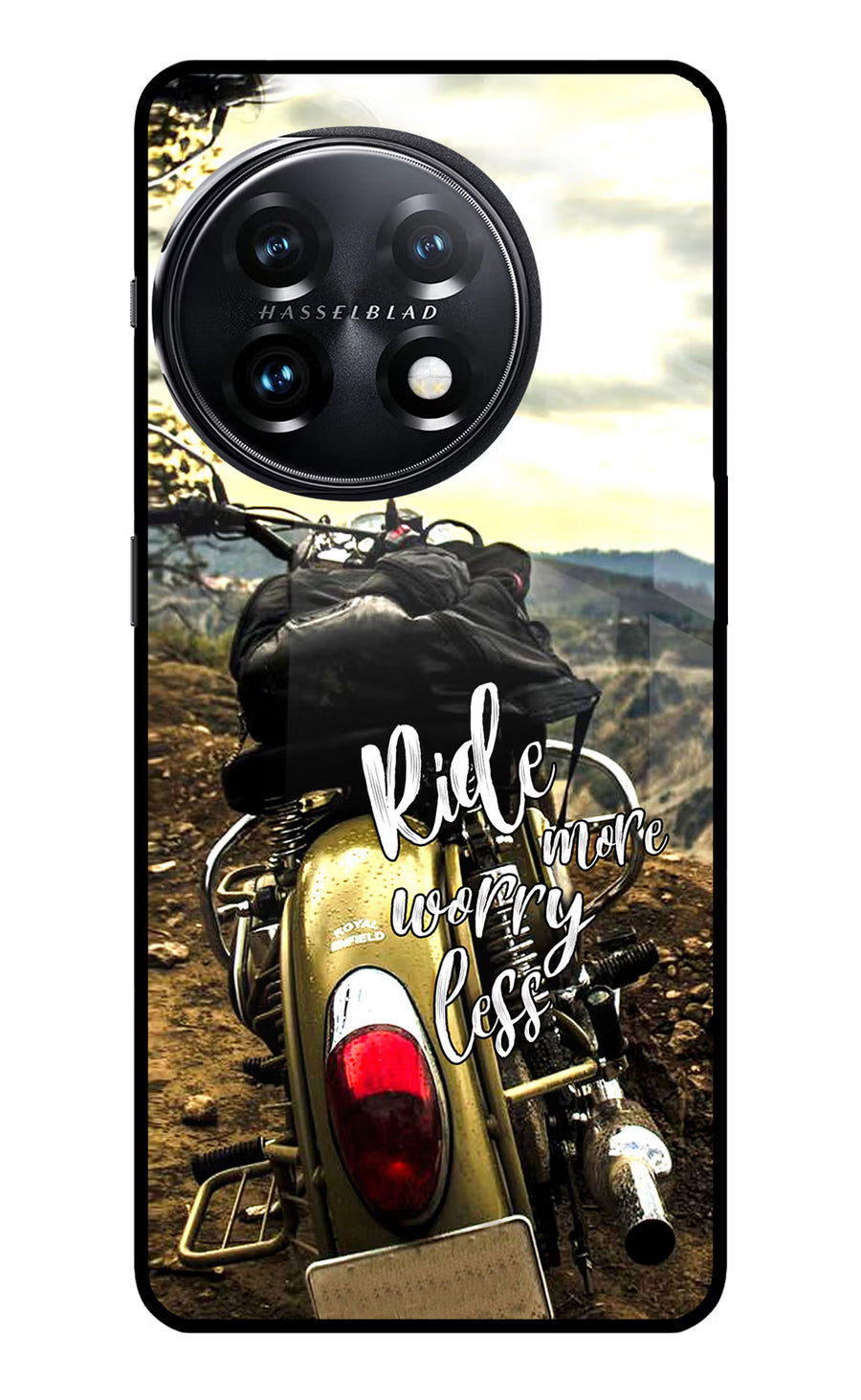 Ride More Worry Less OnePlus 11 5G Back Cover, Glass case
