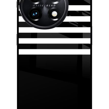 Black and White Print OnePlus 11 5G Glass Case
